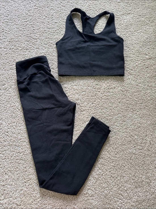 Pact Pants - PACT Black Cotton Tank and Leggings Set XXS